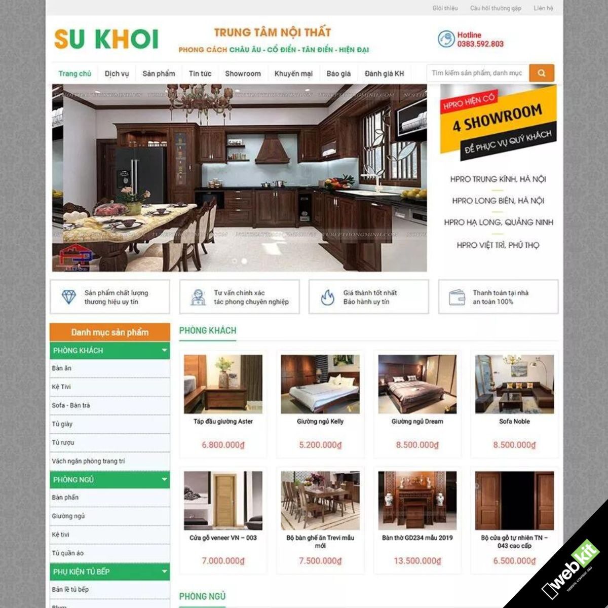 Thiết kế doanh nghiệp bán đồ nội thất - WebKit 8257