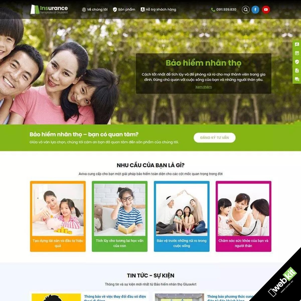 Thiết kế website bán bảo hiểm nhân thọ - WebKit 7836