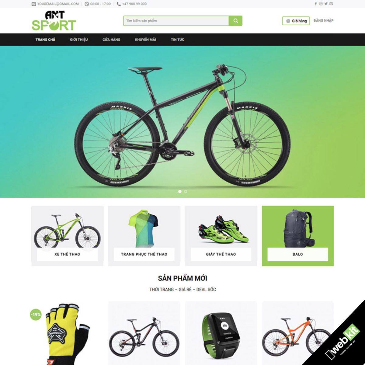 Thiết kế website bán đồ thể thao - WebKit 10126