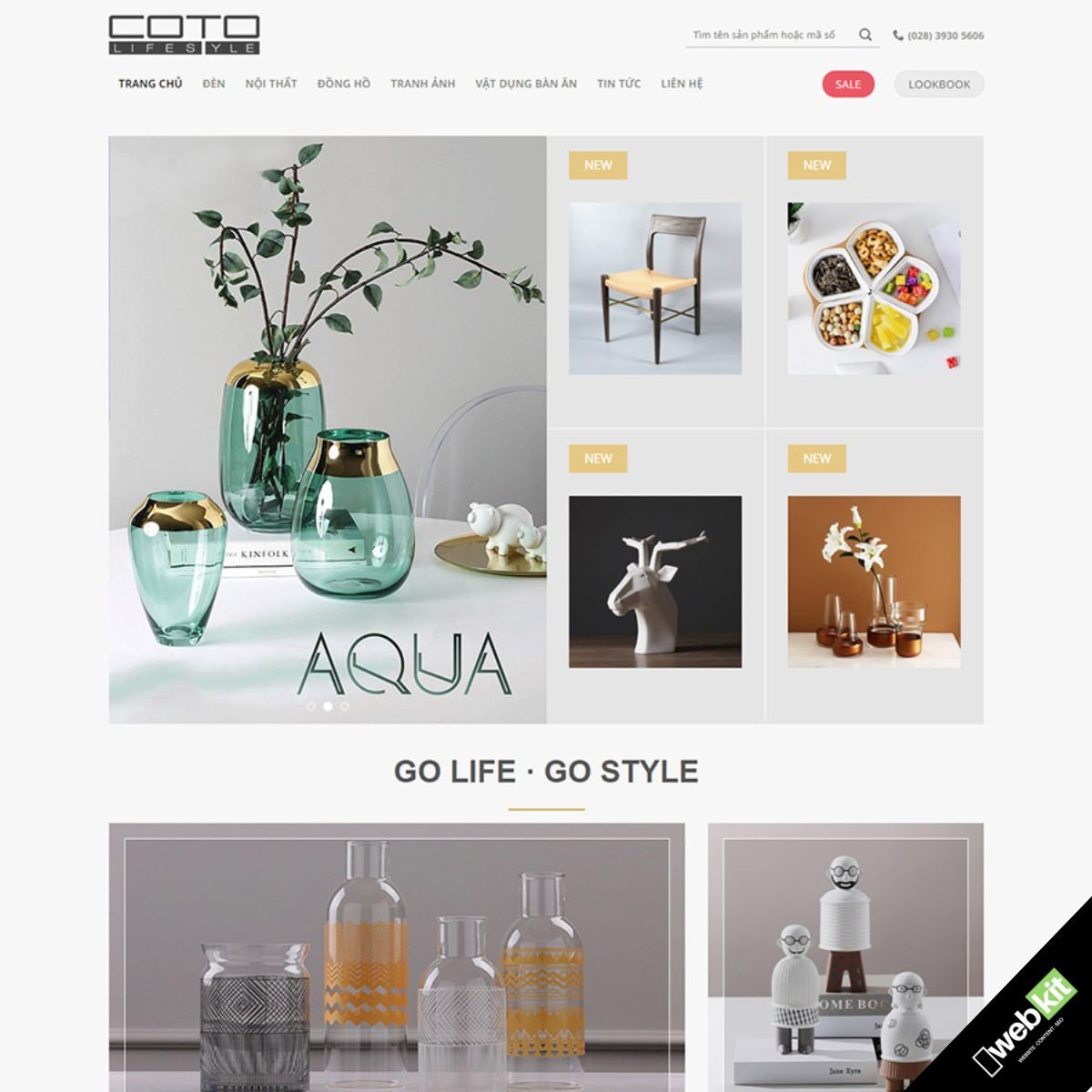 Thiết kế website bán đồ trang trí trong nhà, văn phòng đẹp - WebKit 9165