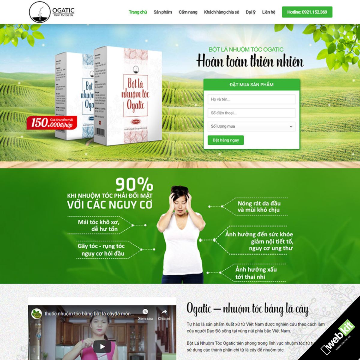 Thiết kế website bán dược phẩm dưỡng tóc - WebKit 6160