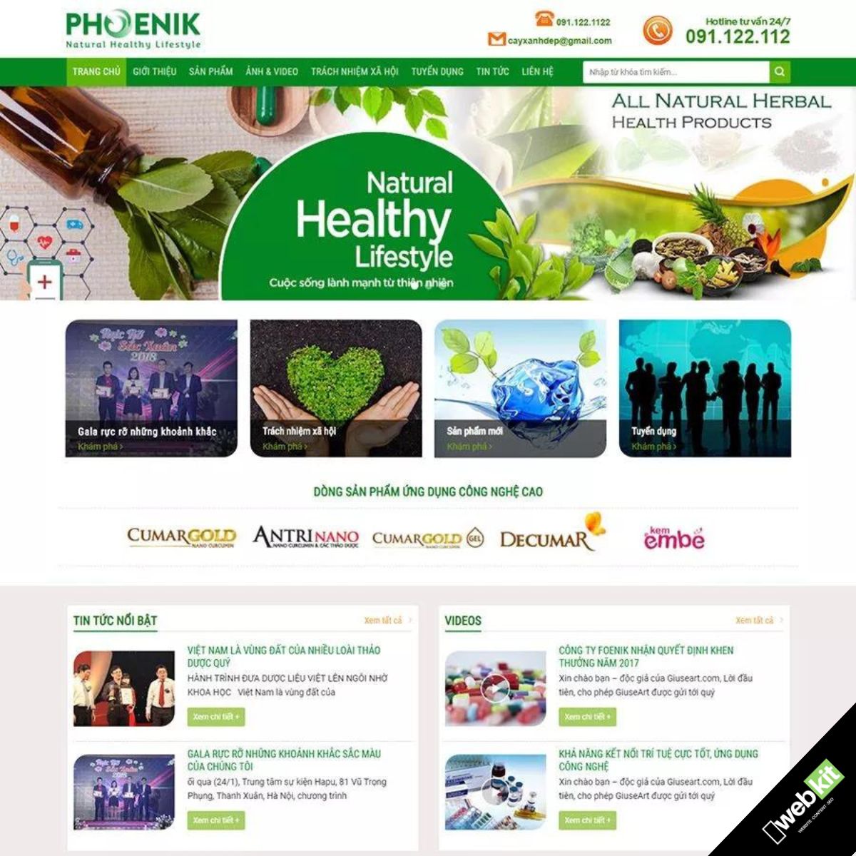 Thiết kế website bán dược phẩm tốt cho sức khoẻ - WebKit 6087