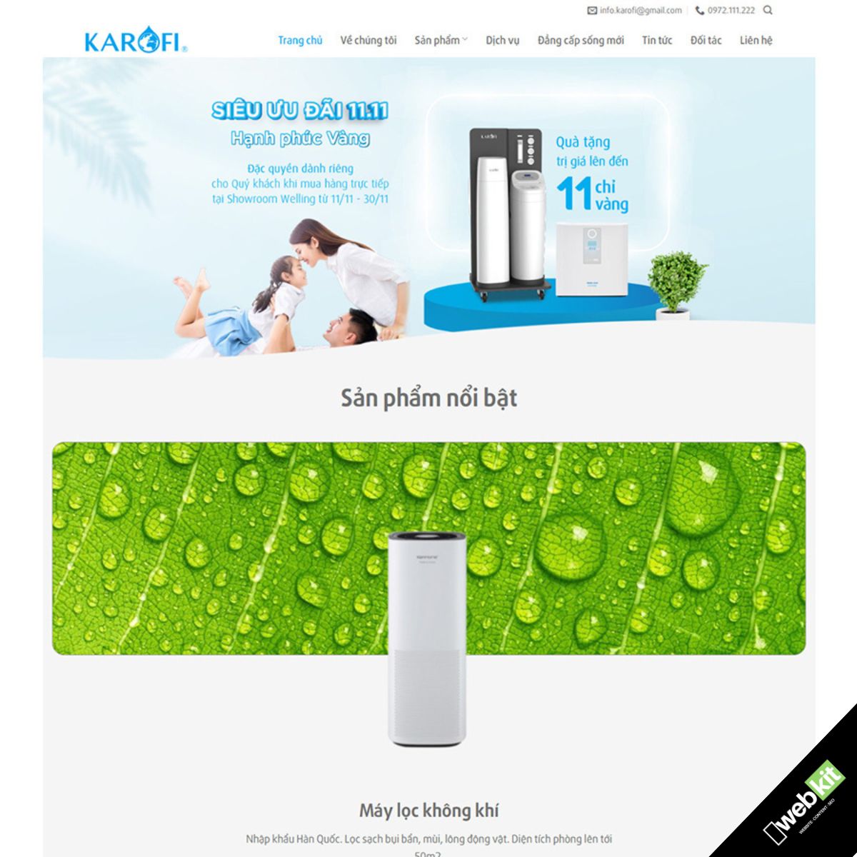 Thiết kế website bán máy lọc nước - WebKit 17200