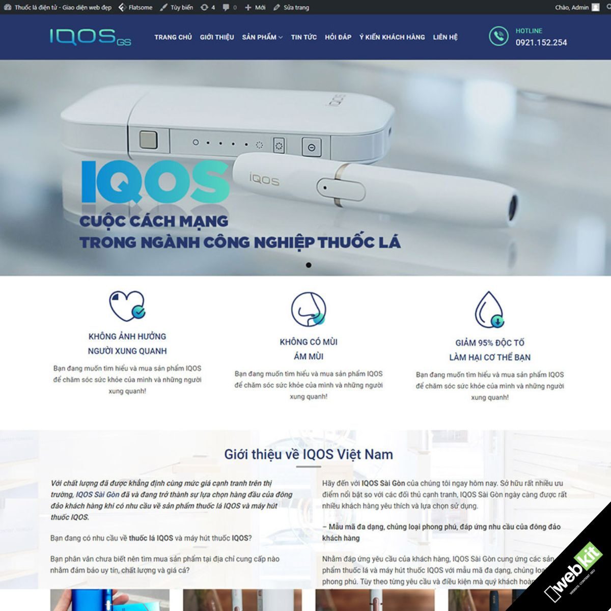 Thiết kế website bán thuốc lá điện tử - WebKit 6110