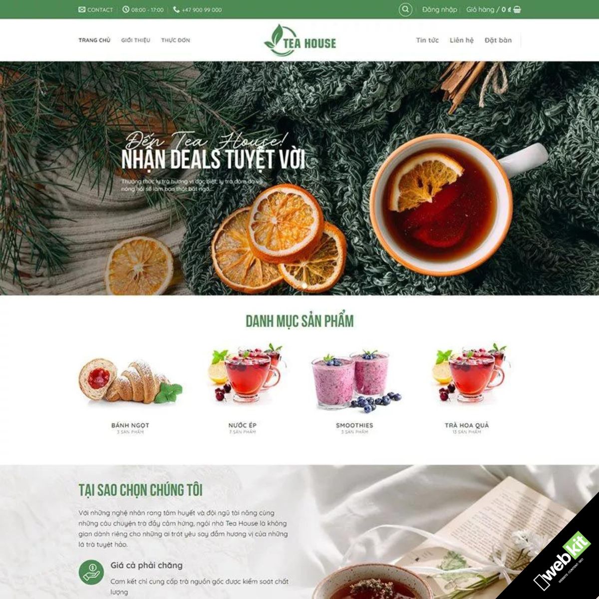 Thiết kế website bán trà sữa, thức uống giải khát - WebKit 12696