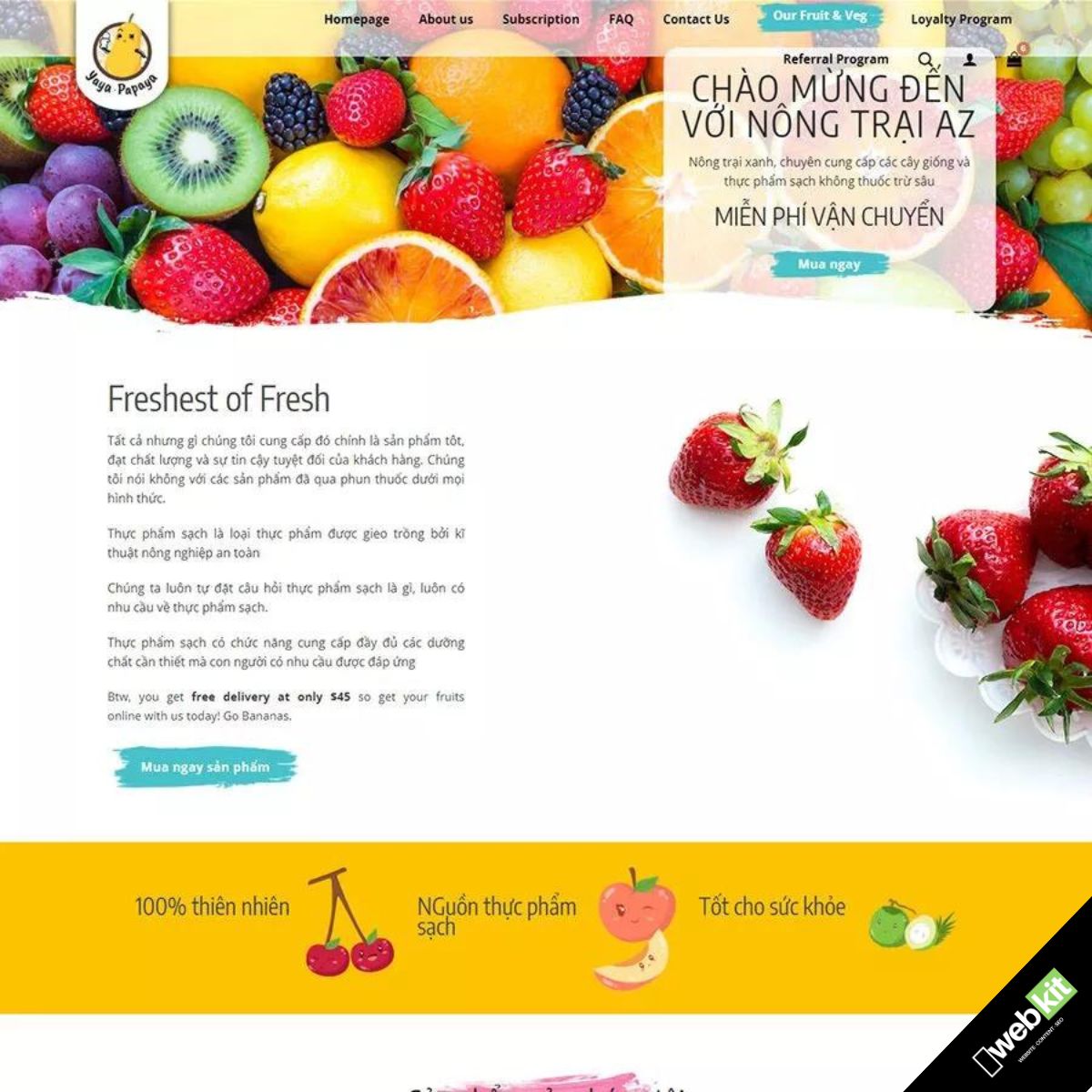 Thiết kế website bán trái cây nông sản tươi sạch - WebKit 4219