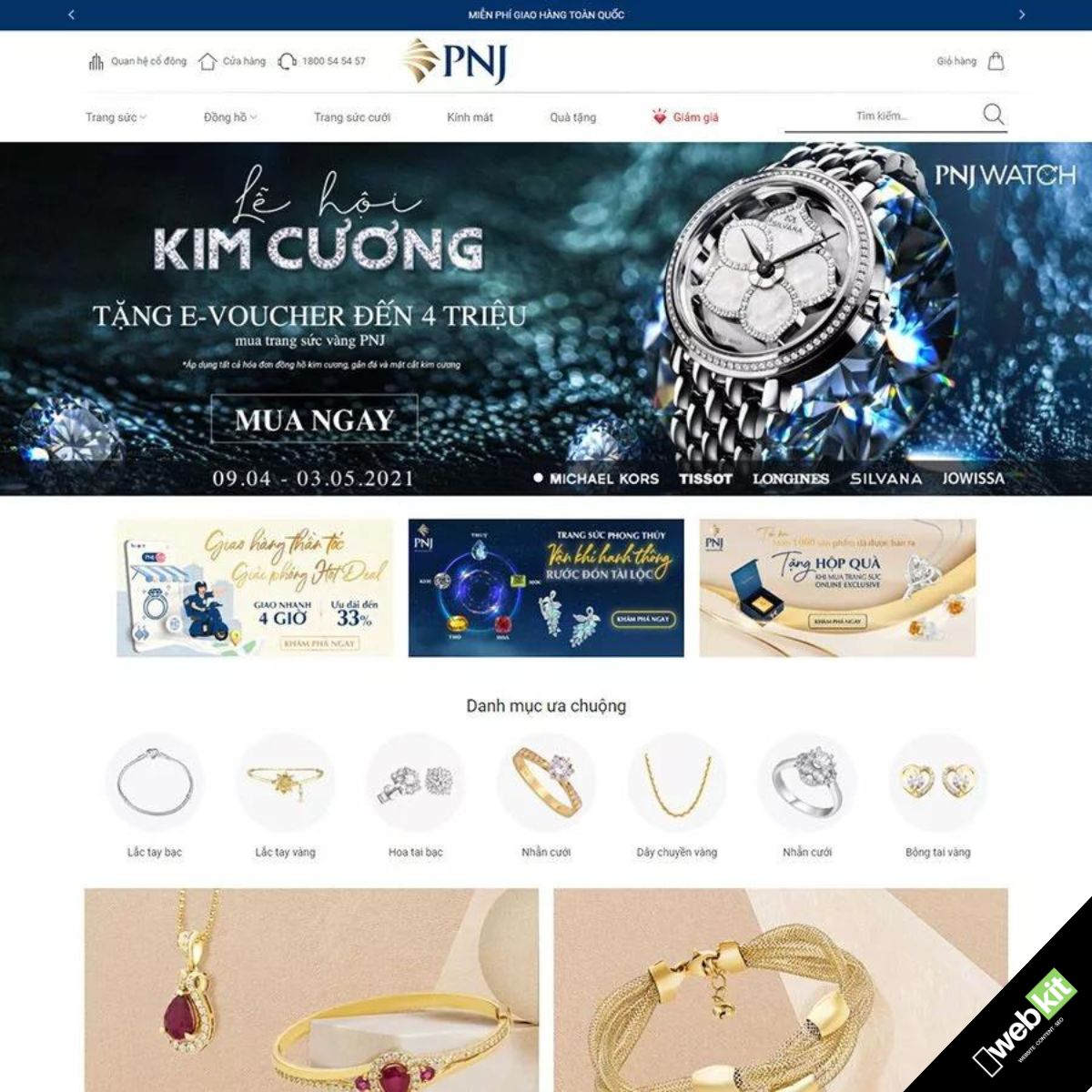 Thiết kế website bán trang sức vàng bạc, kim cương - WebKit 14250
