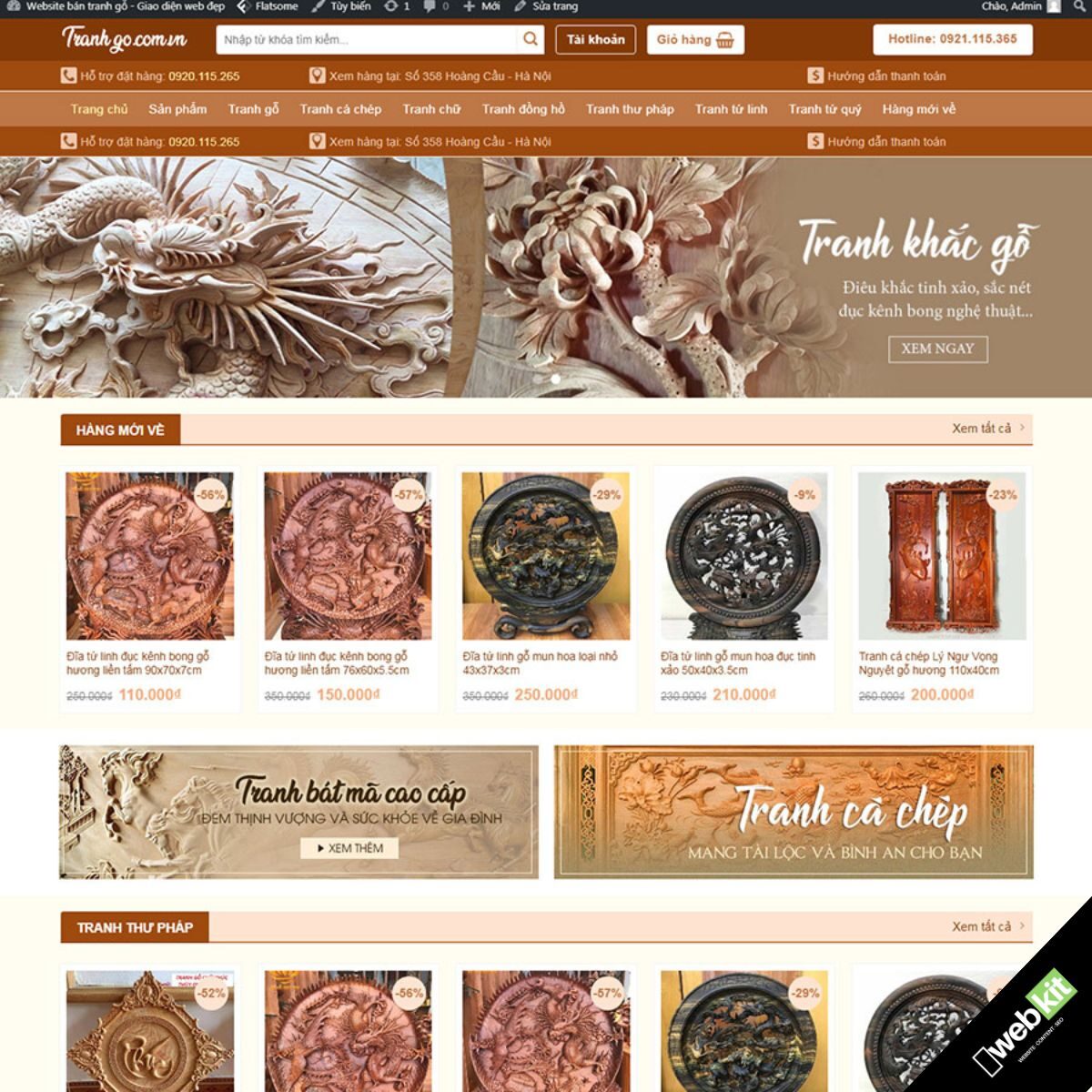 Thiết kế website bán tranh gỗ - WebKit 6125