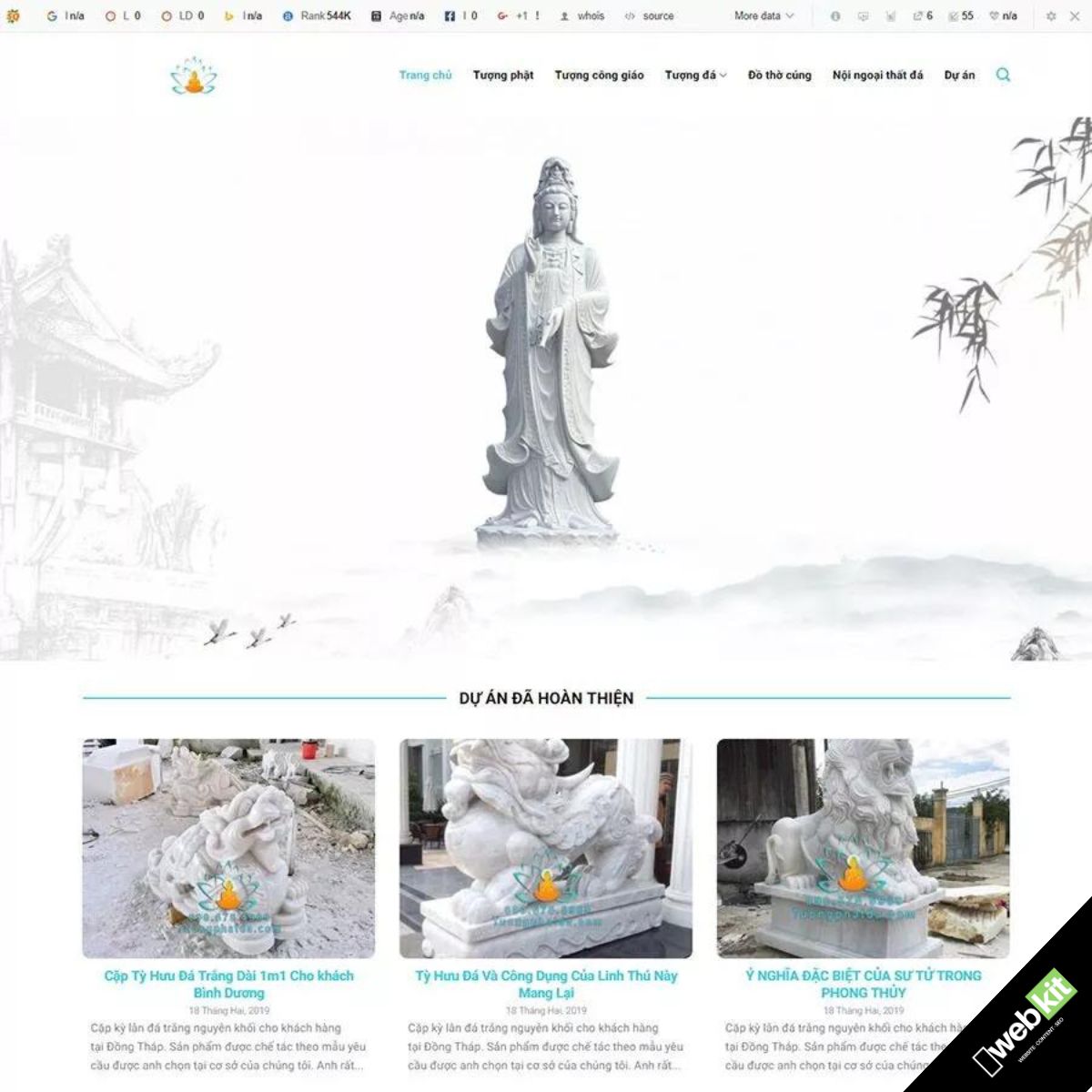 Thiết kế website bán tượng phật, tượng khắc đá - WebKit 6674