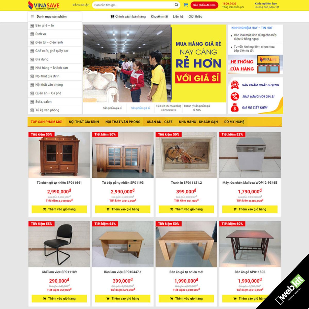 Thiết kế website bán và thiết kế đồ nội thất chuẩn SEO - WebKit 8354