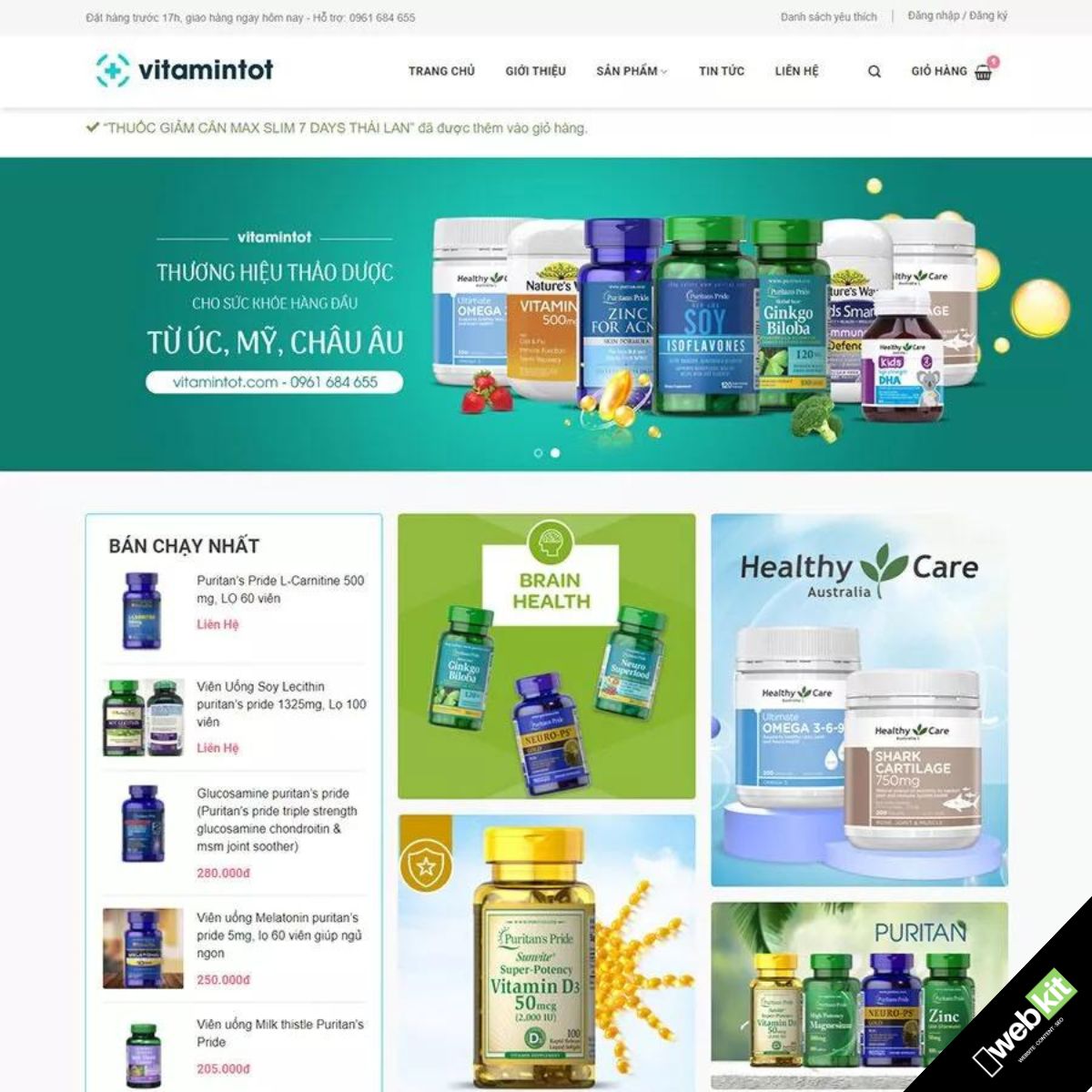 Thiết kế website bán vitamin, thực phẩm chức năng - WebKit 16202