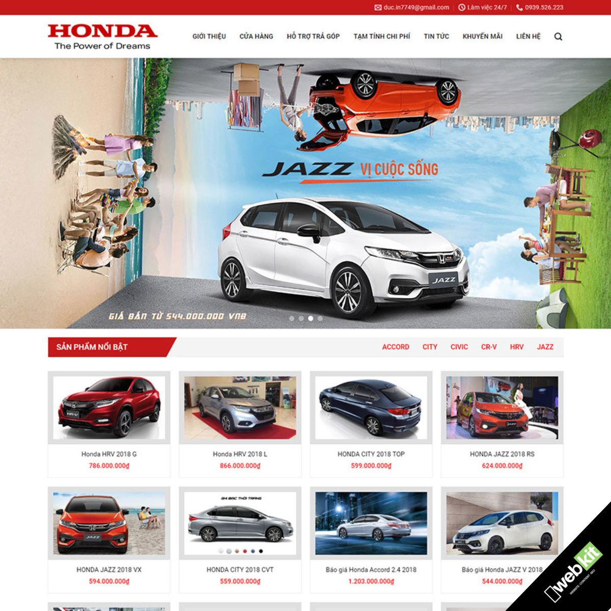 Thiết kế website bán xe ô tô chuẩn SEO - WebKit 9139