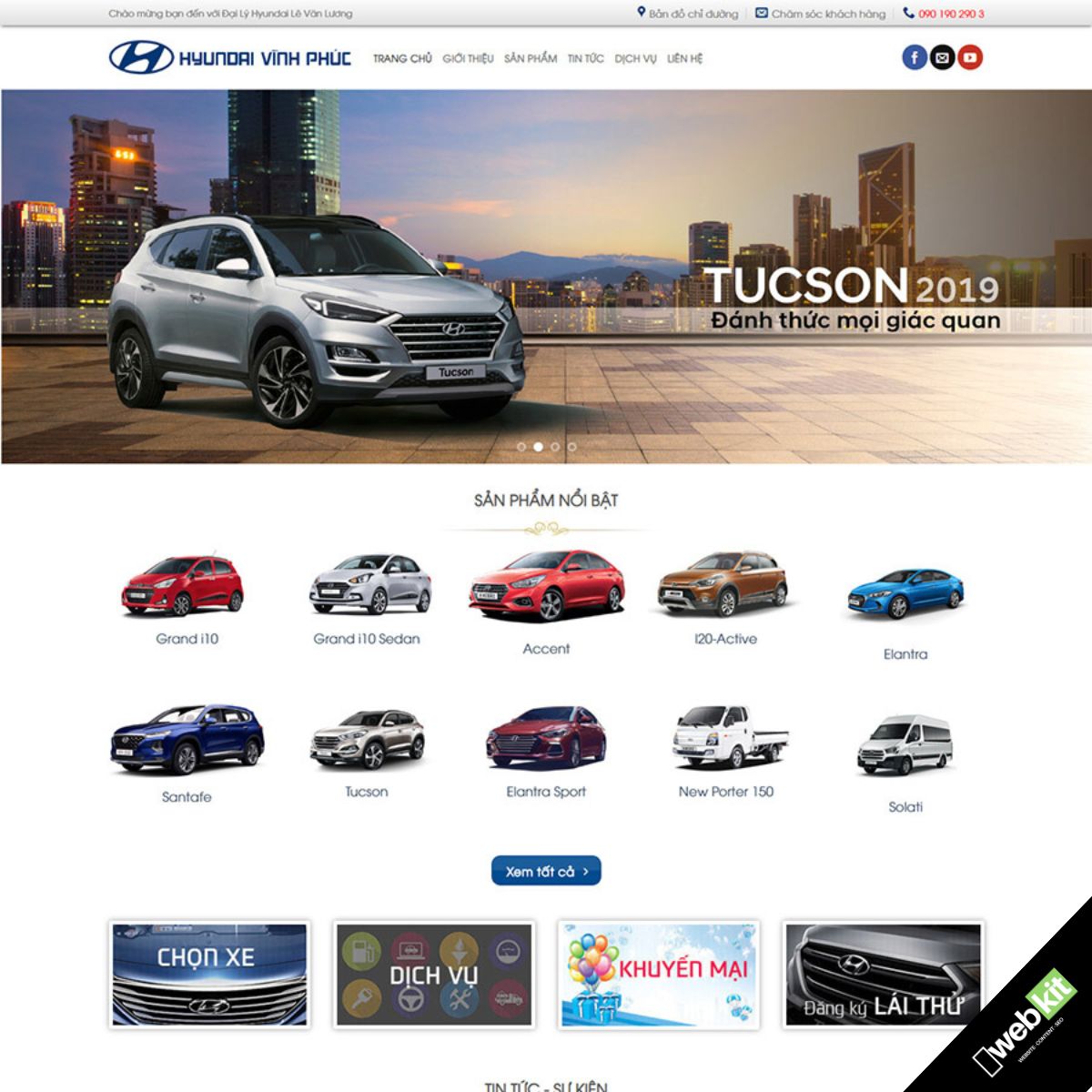 Thiết kế website bán xe ô tô chuẩn SEO, giao diện sang trọng - WebKit 6882