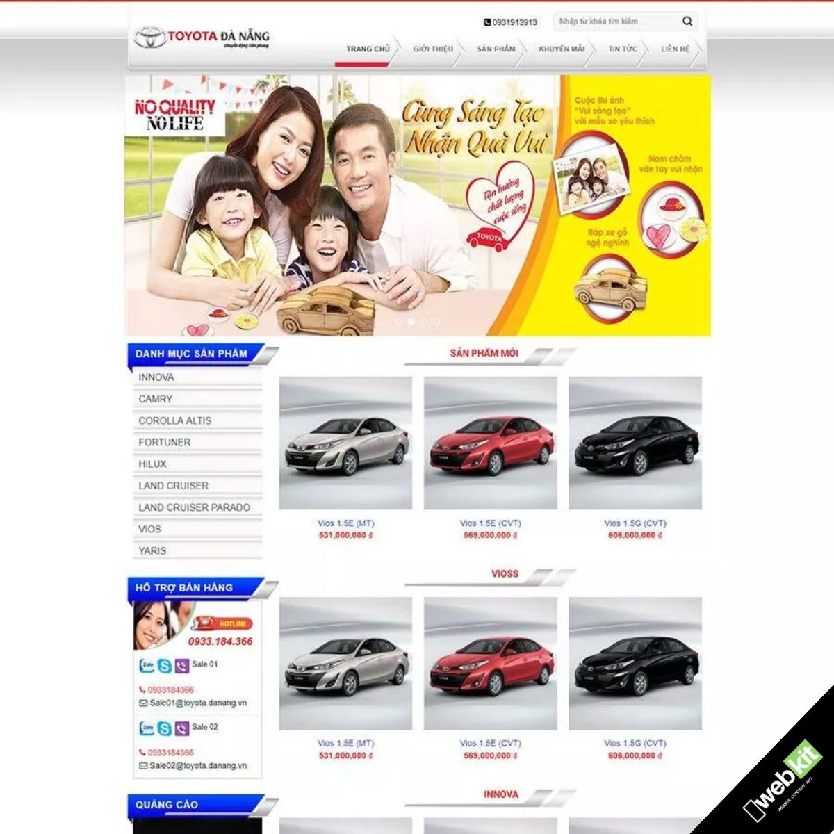 Thiết kế website bán xe ô tô chuẩn SEO, tìm kiếm theo xe - WebKit 6877