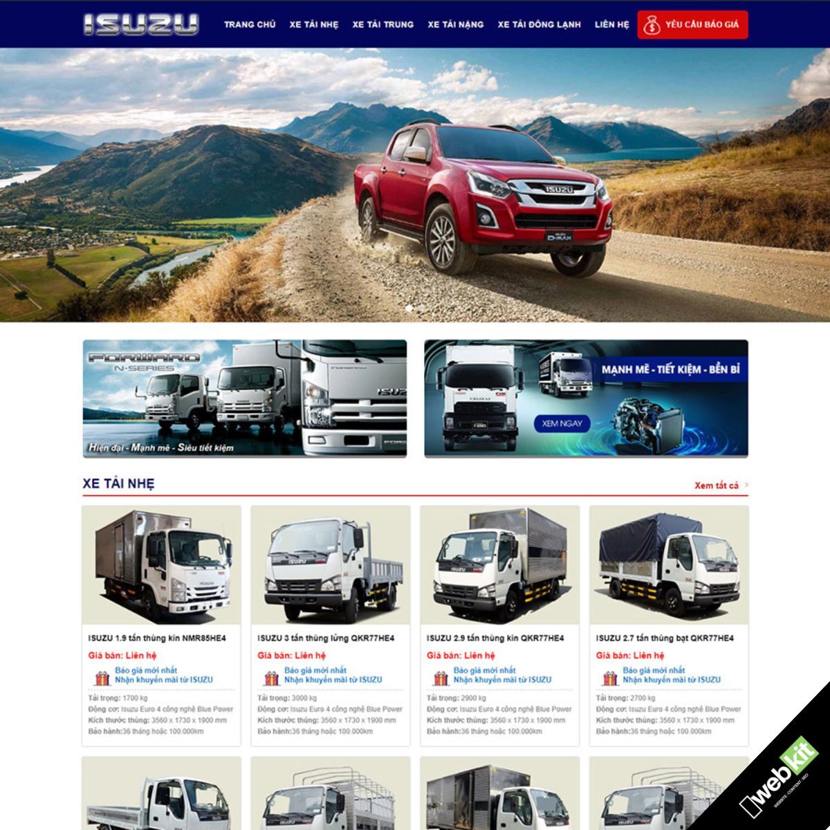 Thiết kế website bán xe ô tô đẹp, chuẩn SEO - WebKit 7960