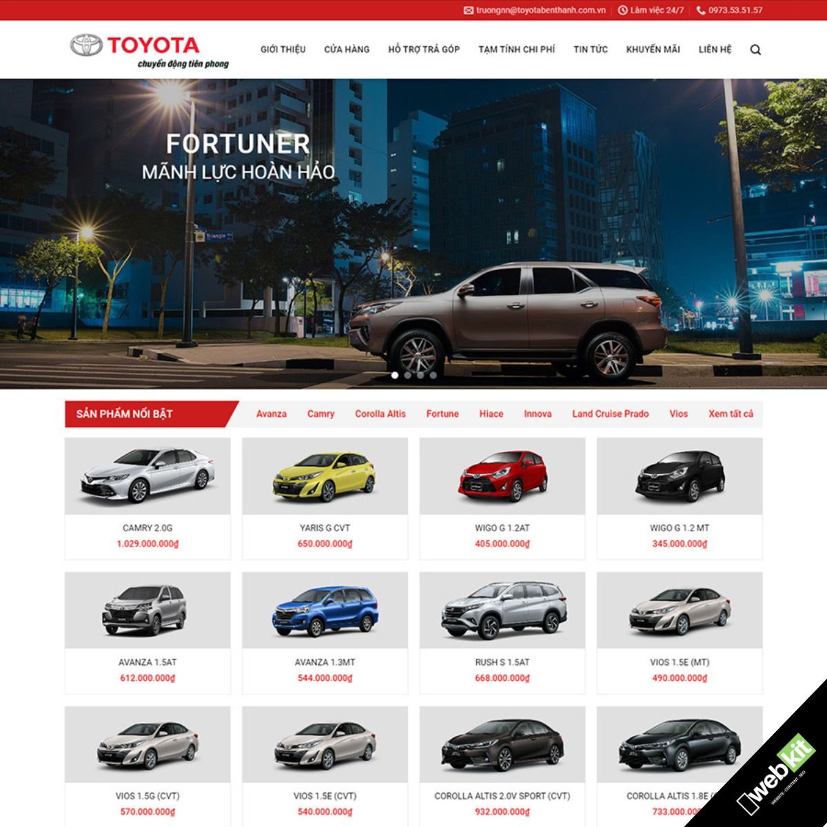 Thiết kế website bán xe ô tô trực quan dễ nhìn chuẩn SEO - WebKit 7962