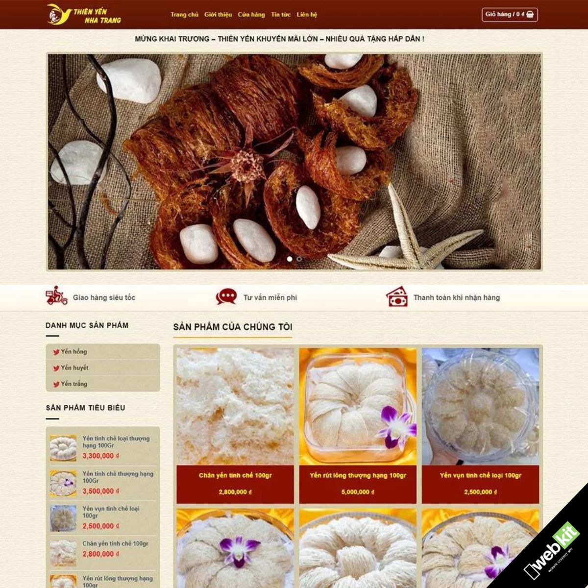 Thiết kế website bán yến sào - WebKit 5536