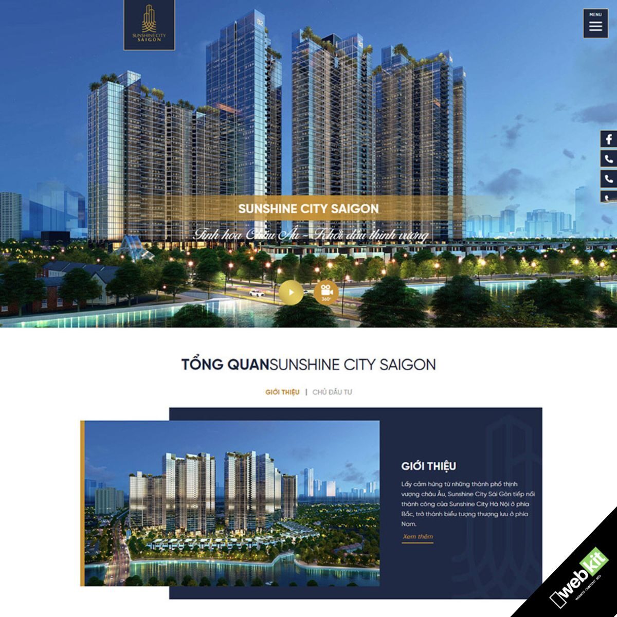 Thiết kế website bất động sản giới thiệu 1 dự án, đơn giản & dễ SEO blog - WebKit 9125