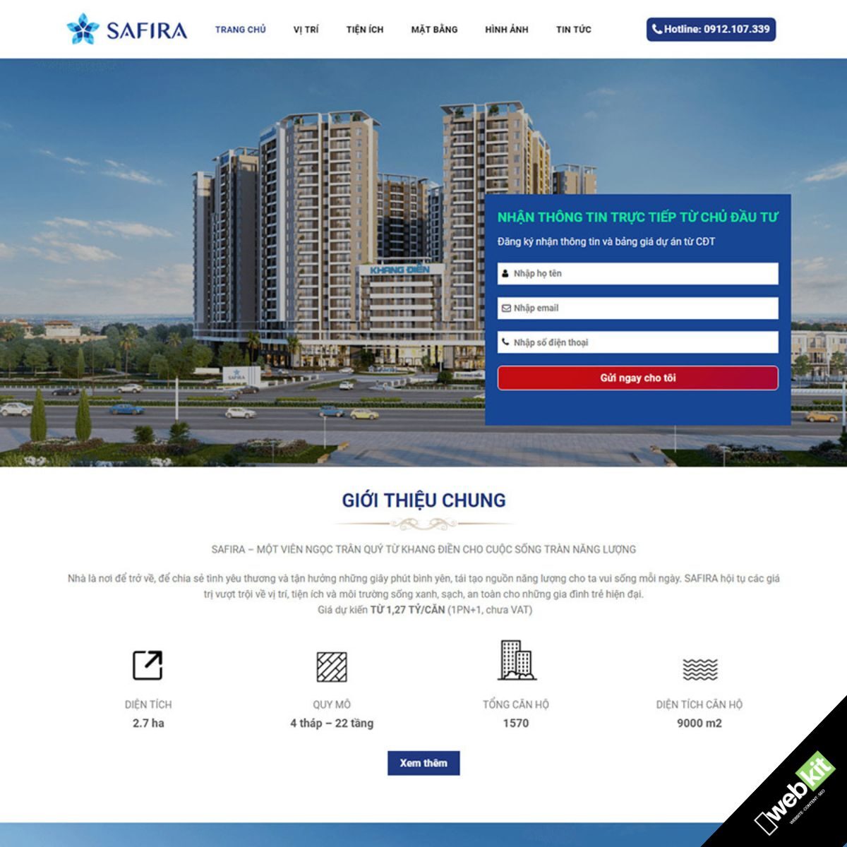 Thiết kế website bất động sản trực quan cho dự án - WebKit 66076