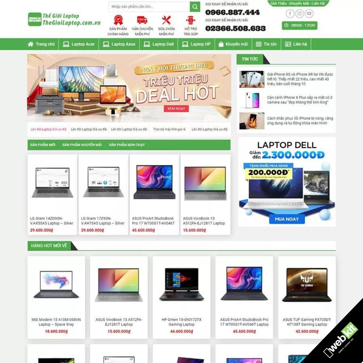 Thiết kế website công ty bán máy laptop chuẩn SEO - WebKit 9714