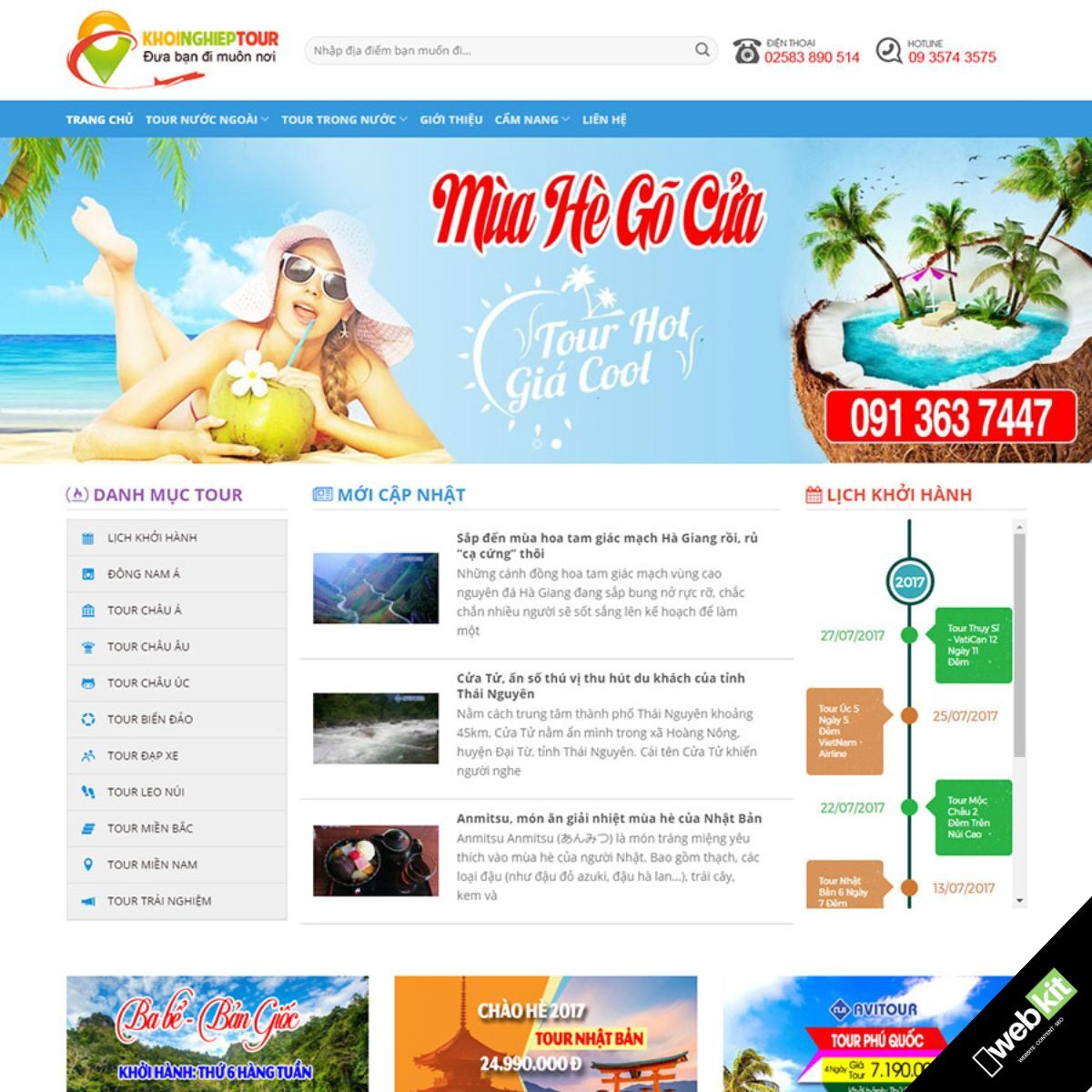 Thiết kế website công ty đặt tour du lịch - WebKit 5497