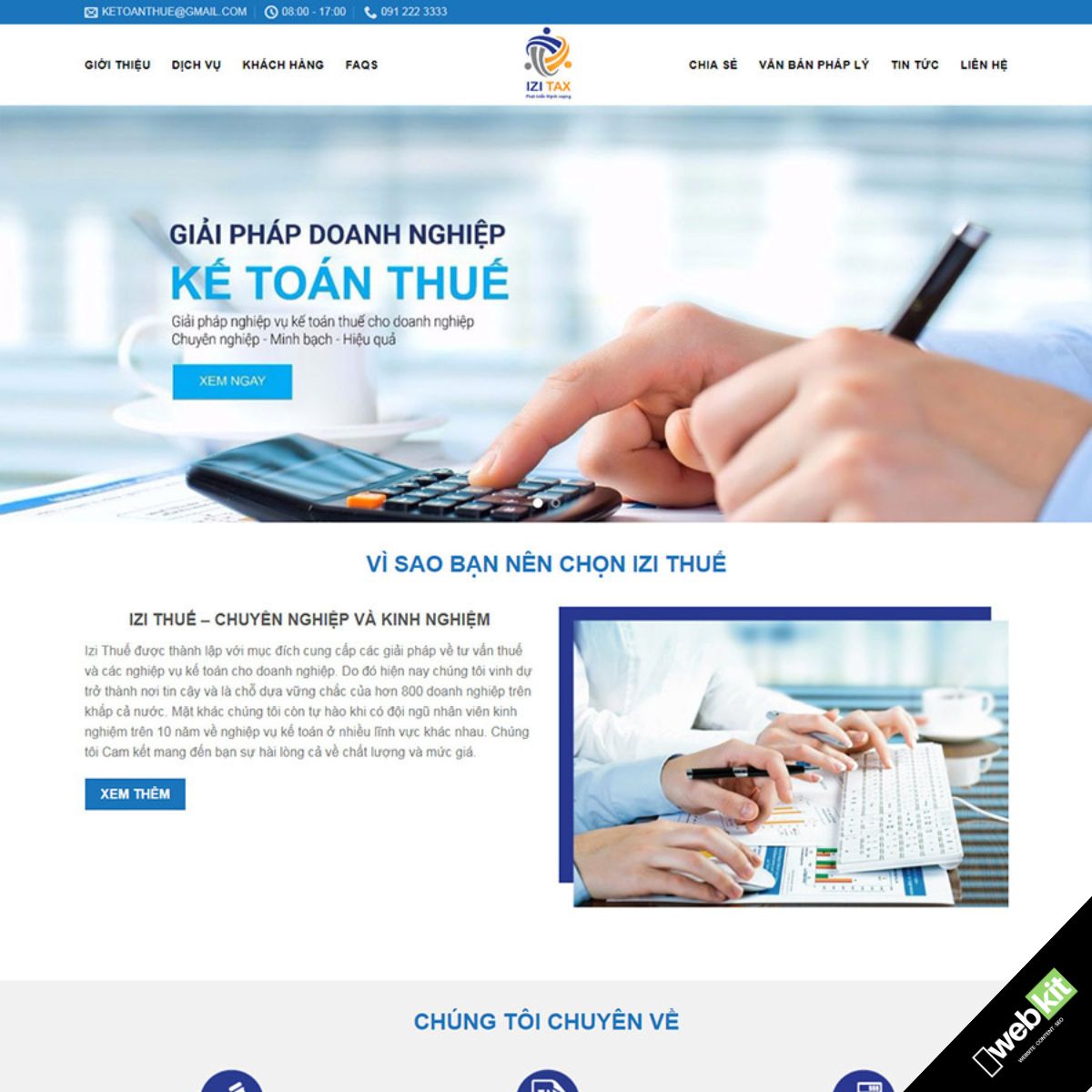 Thiết kế website công ty kế toán chuẩn SEO - WebKit 5911