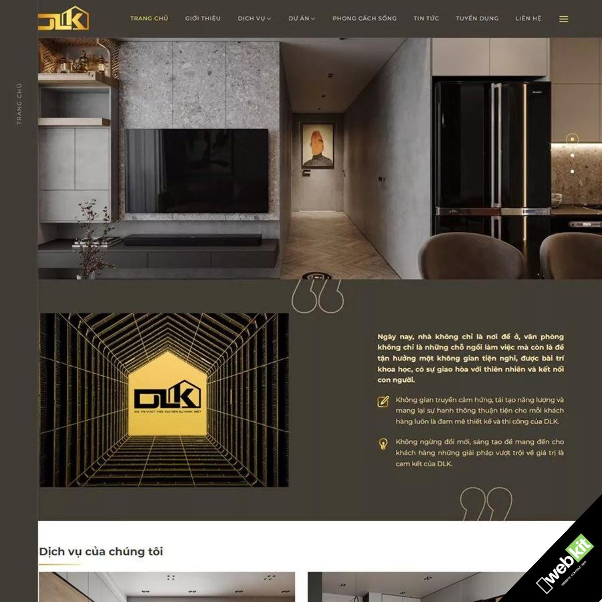 Thiết kế website công ty thiết kế nội thất đẹp, chuẩn SEO - WebKit 17206