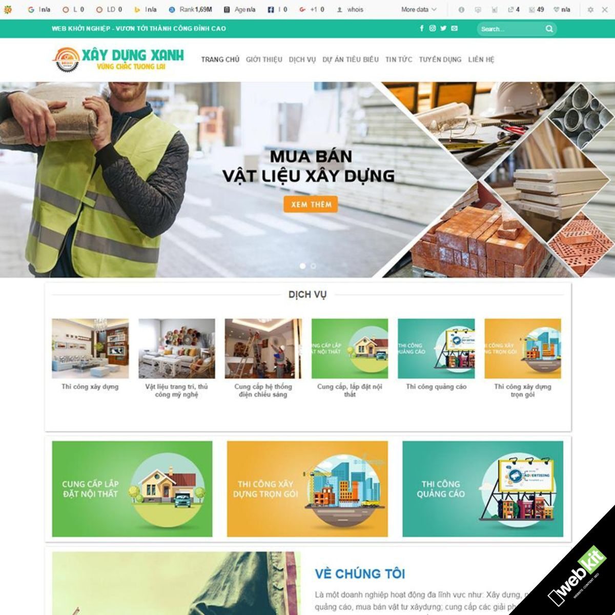 Thiết kế website công ty xây dựng - WebKit 5492
