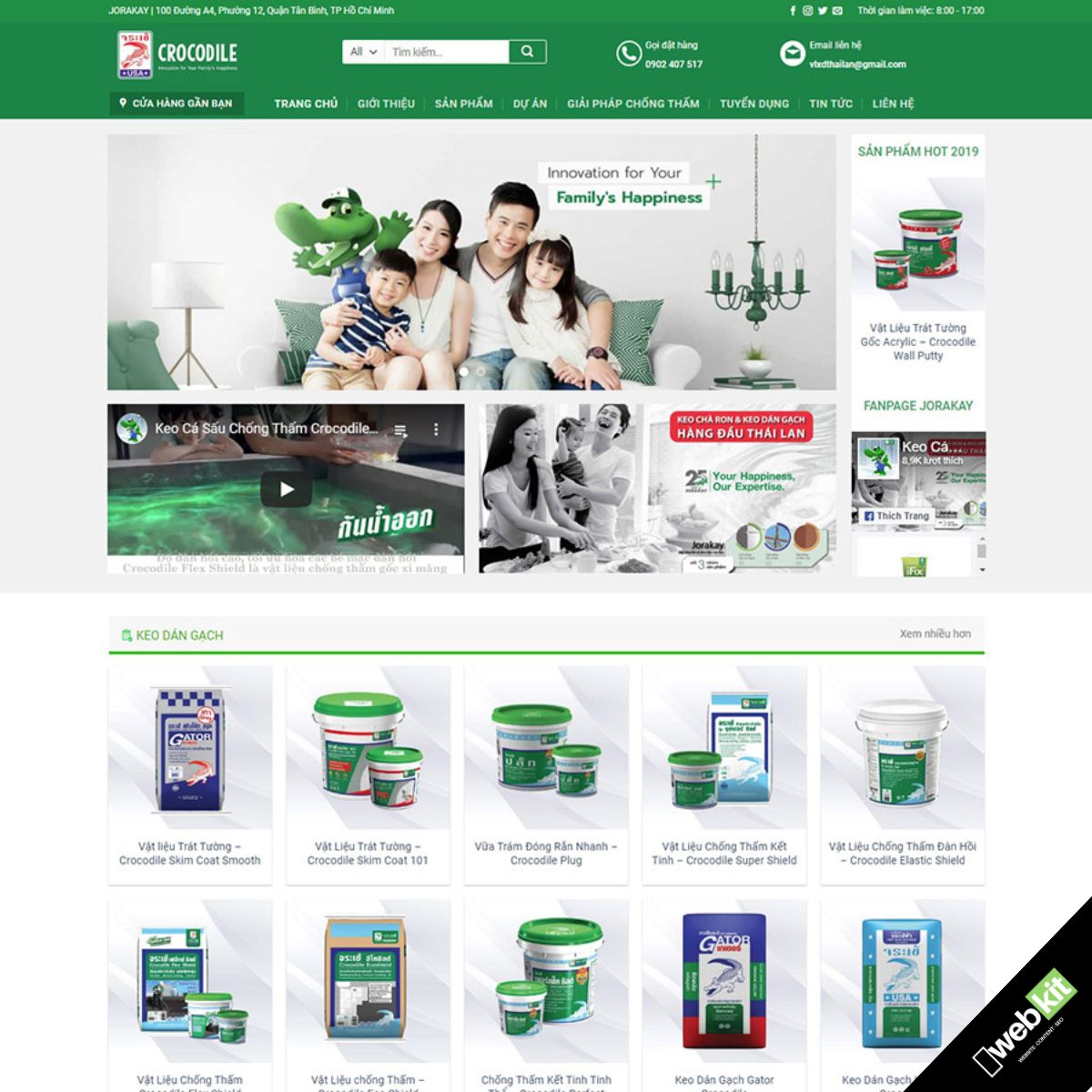 Thiết kế website cửa hàng bán bột sơn nhà - WebKit 9129