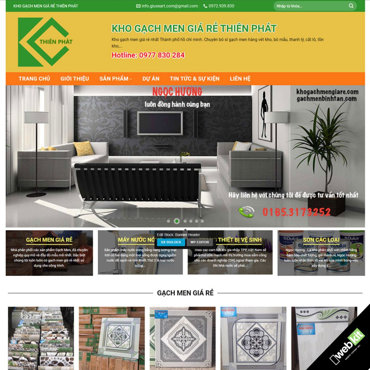 Thiết kế website cửa hàng bán gạch men, đồ nội thất - WebKit 11947