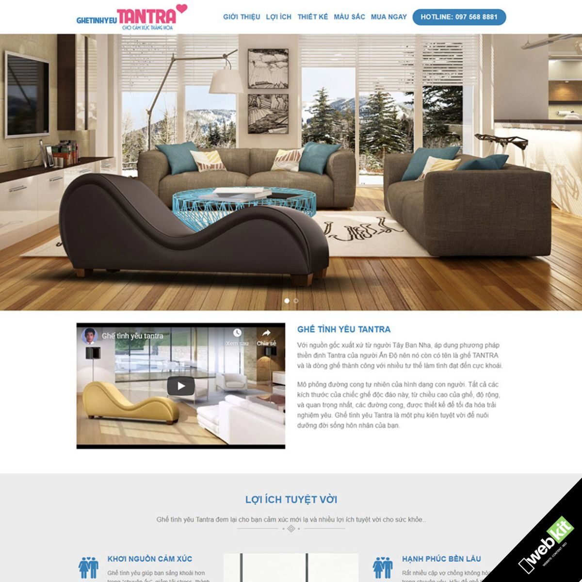 Thiết kế website cửa hàng bán ghế tình yêu, nội thất - WebKit 10327