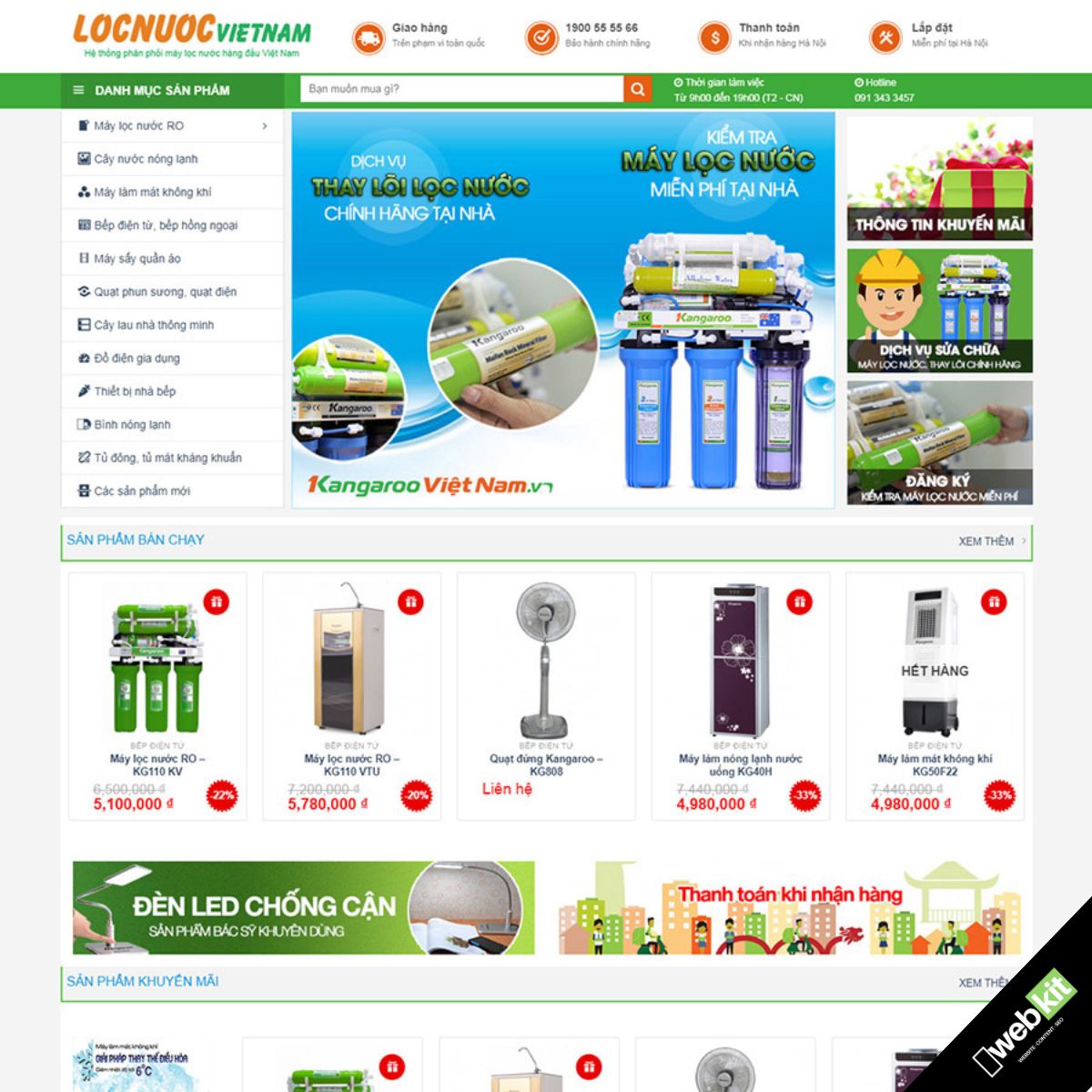 Thiết kế website cửa hàng bán máy lọc nước - WebKit 5526