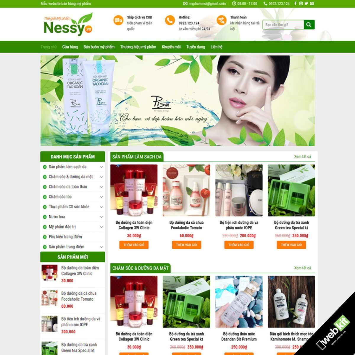 Thiết kế website cửa hàng bán mỹ phẩm online - WebKit 5638