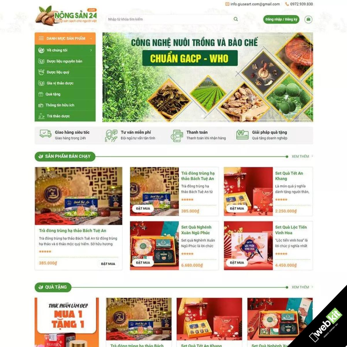 Thiết kế website cửa hàng bán quà tặng cao cấp chuẩn SEO - WebKit 17218