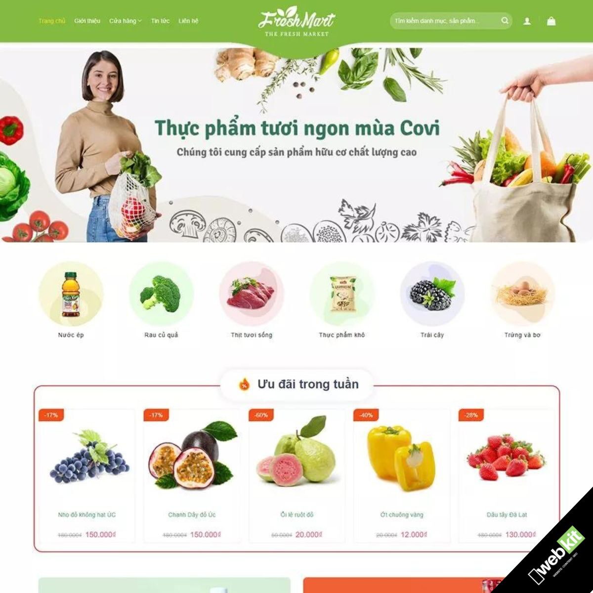 Thiết kế website cửa hàng bán thực phẩm chuẩn SEO - WebKit 17581