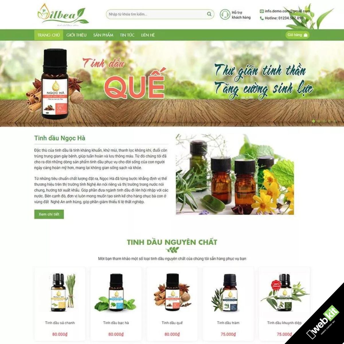 Thiết kế website cửa hàng bán tinh đầu thơm - WebKit 10343