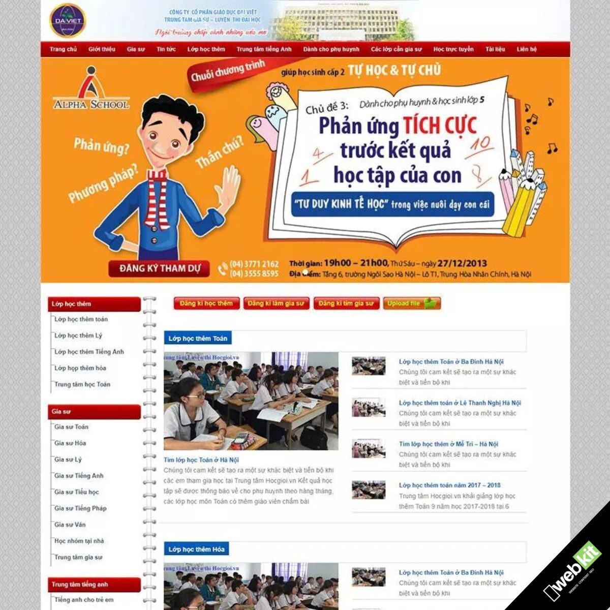Thiết kế website dạy học, gia sư - WebKit 5527