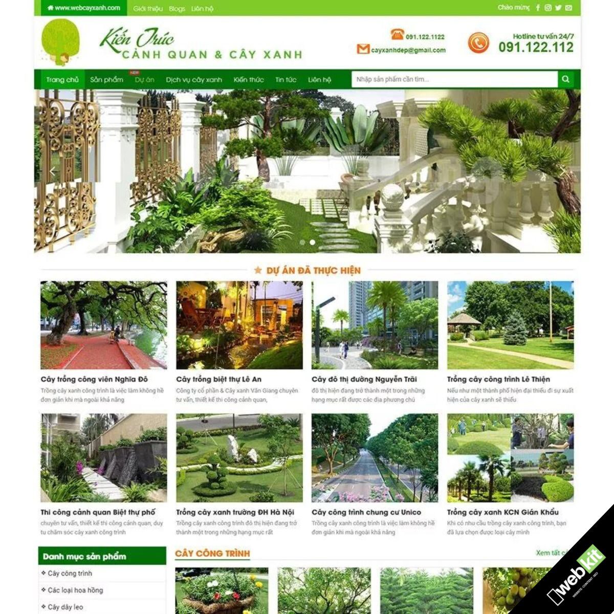 Thiết kế website dịch vụ chăm sóc xây xanh, cây cảnh - WebKit 5697
