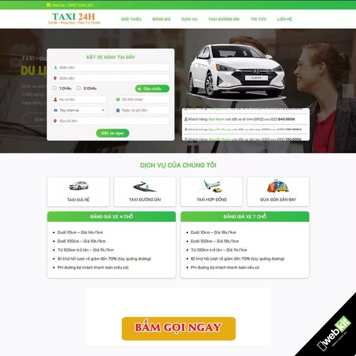 Thiết kế website dịch vụ cho thuê xe chuẩn SEO - WebKit 16224
