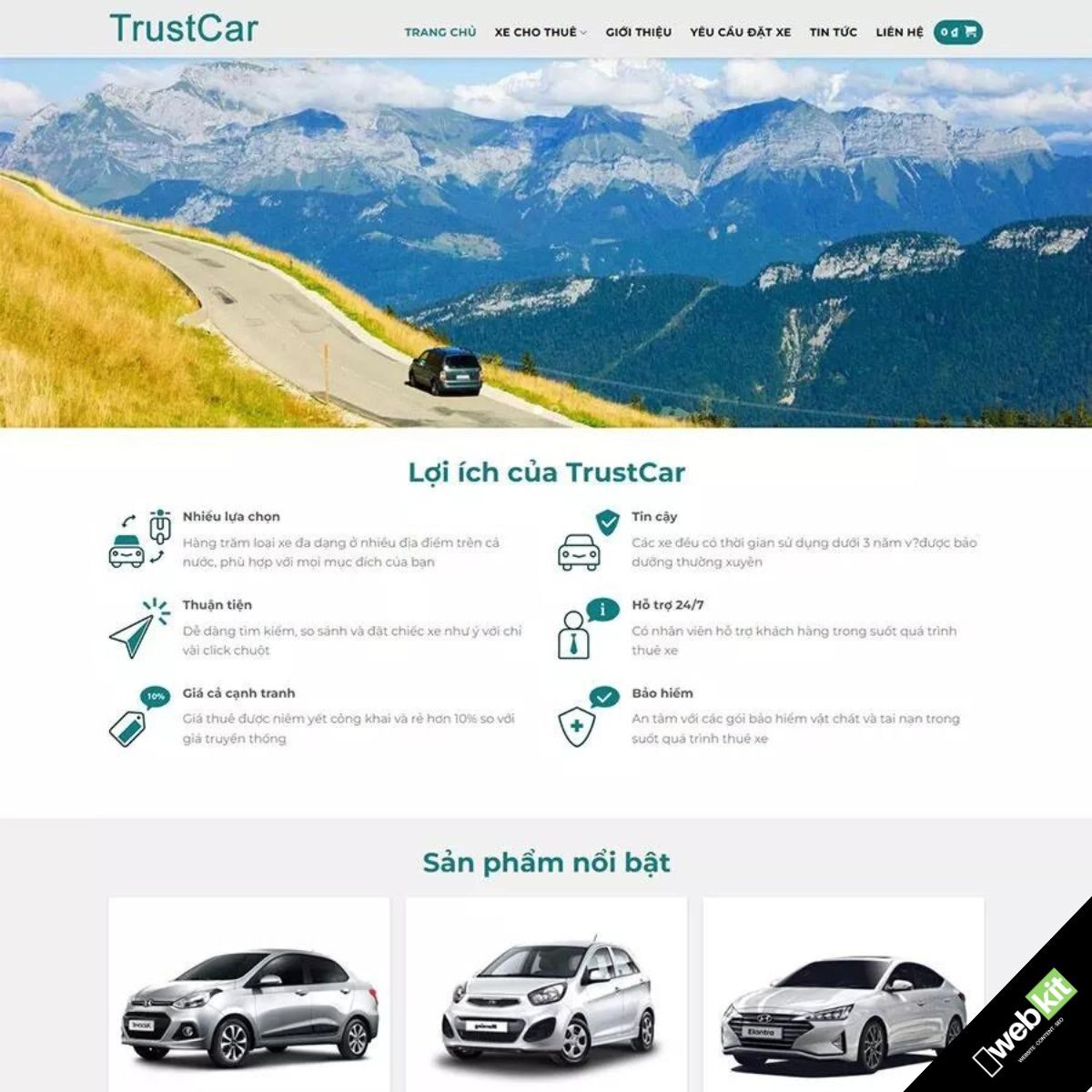 Thiết kế website dịch vụ cho thuê xe ô tô - WebKit 17466