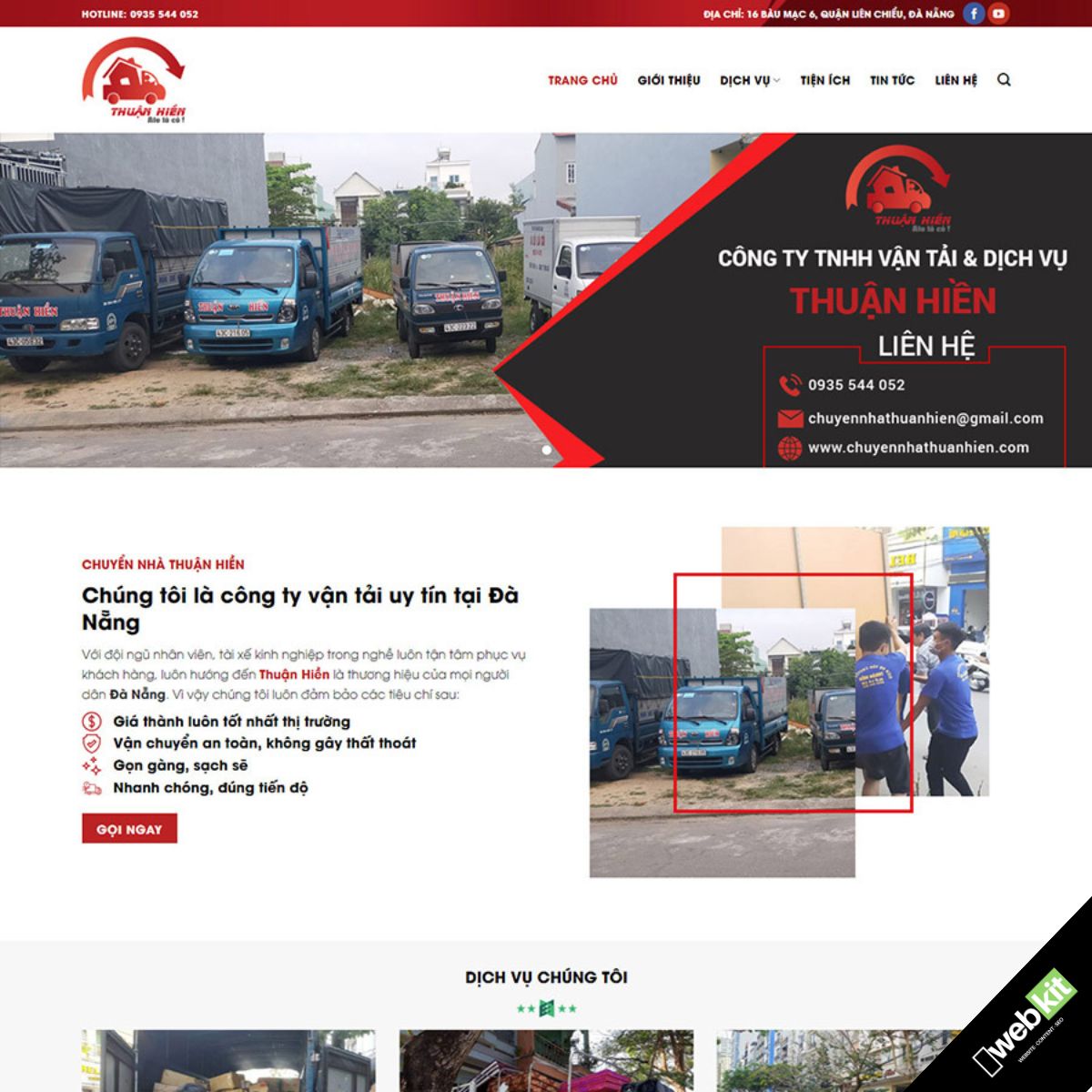 Thiết kế website dịch vụ chuyển nhà - WebKit 9060