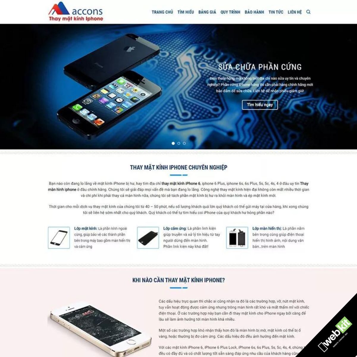 Thiết kế website dịch vụ điện thoại di động - WebKit 7828