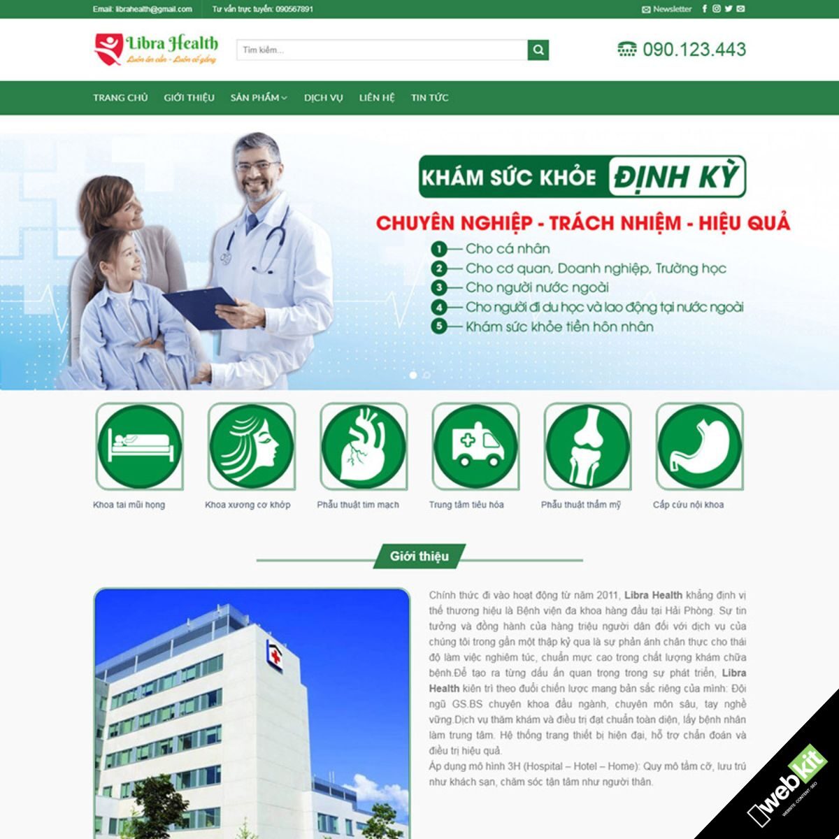 Thiết kế website dịch vụ khám sức khỏe - WebKit 6103