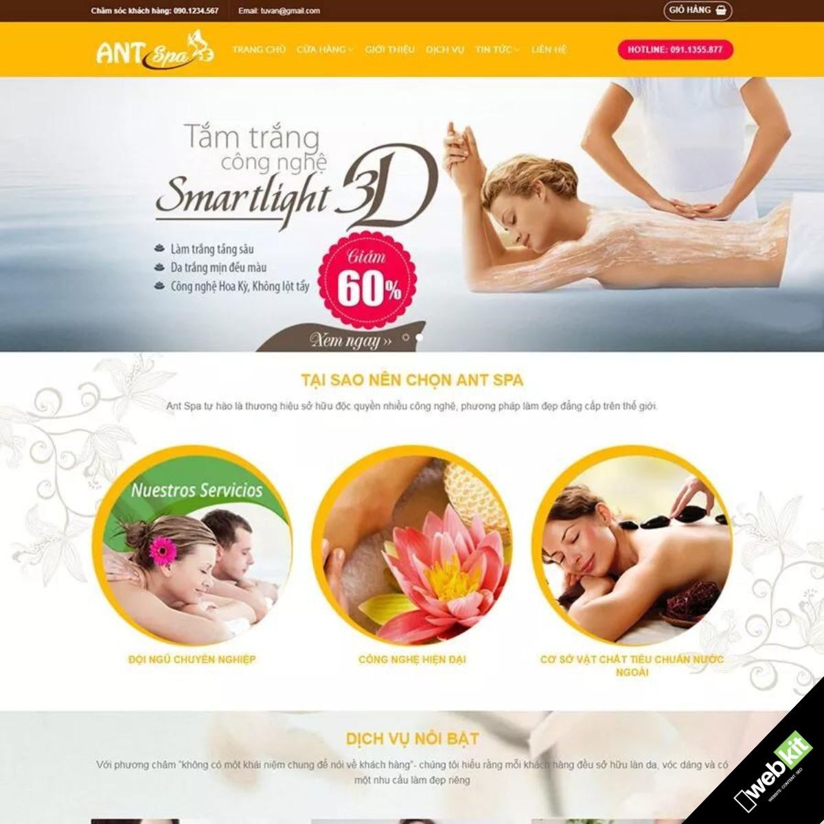 Thiết kế website dịch vụ massage - WebKit 6114