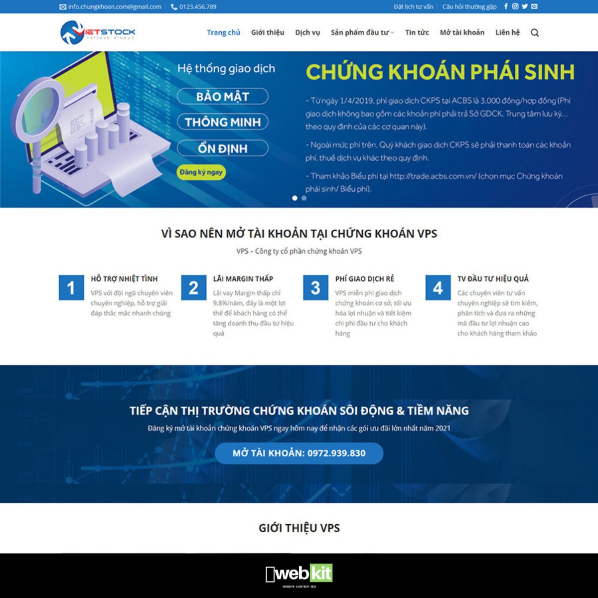 Thiết kế website giới thiệu công ty chứng khoán - WebKit 14246