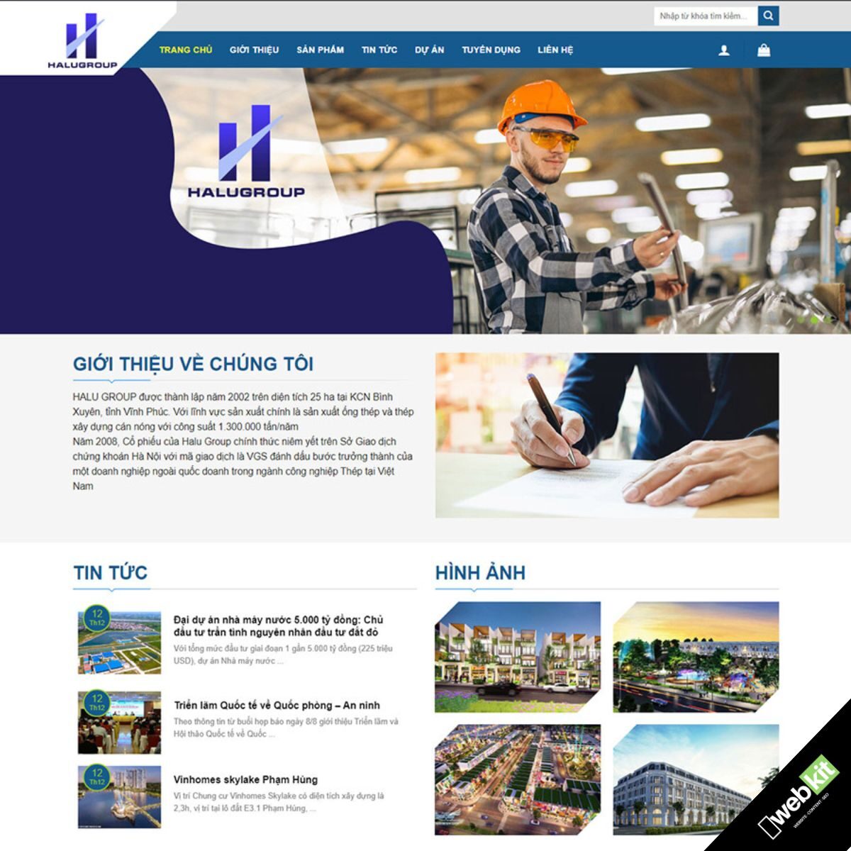 Thiết kế website giới thiệu công ty xây dựng có đầy đủ dự án - WebKit 8263