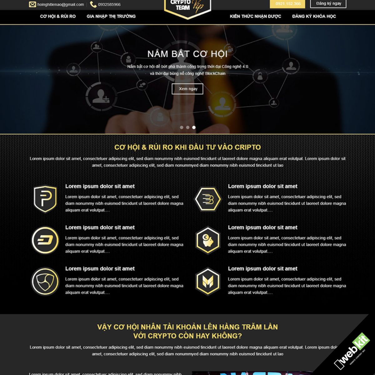Thiết kế website giới thiệu dịch vụ crypto, tiền ảo - WebKit 6140