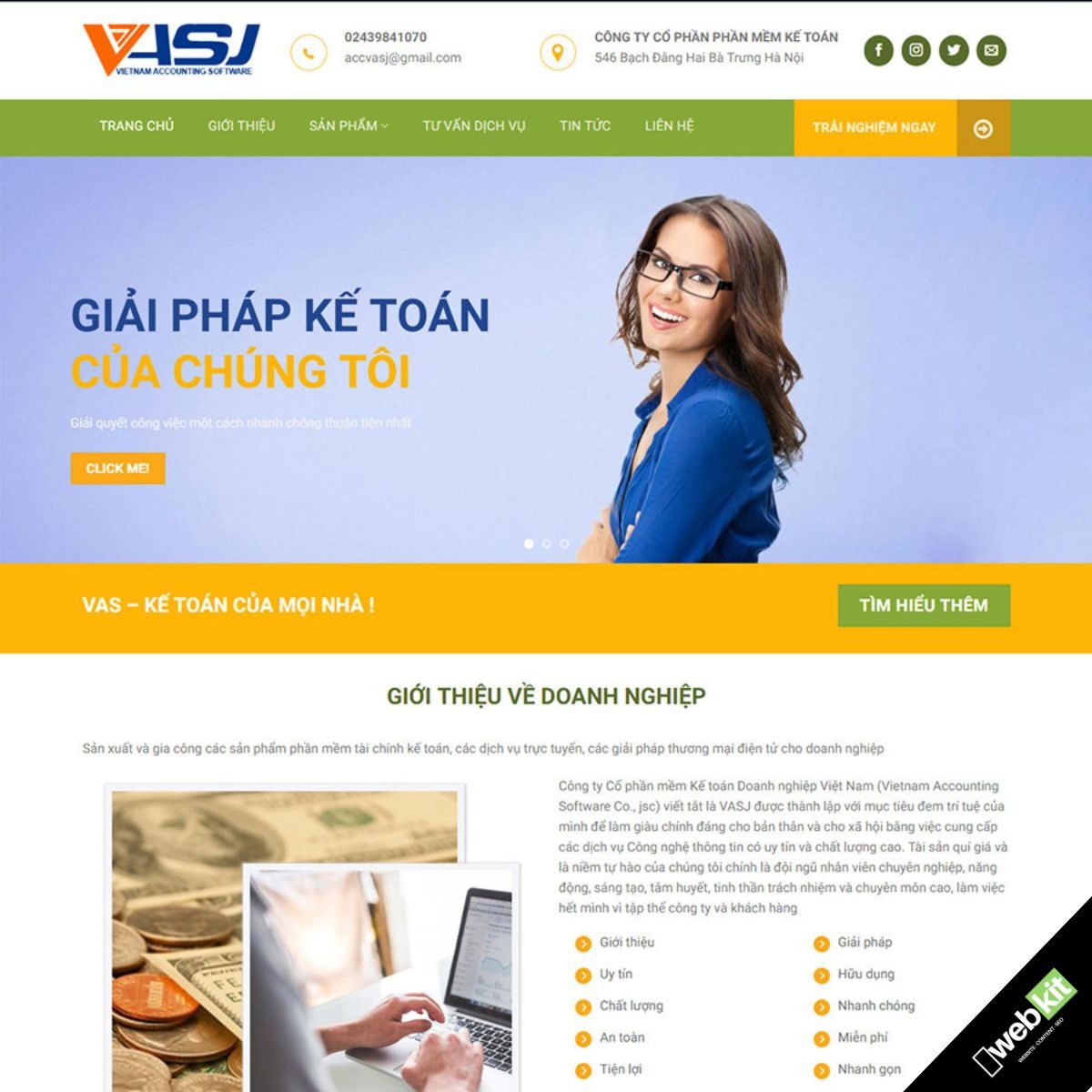 Thiết kế website giới thiệu dịch vụ kế toán - WebKit 6682