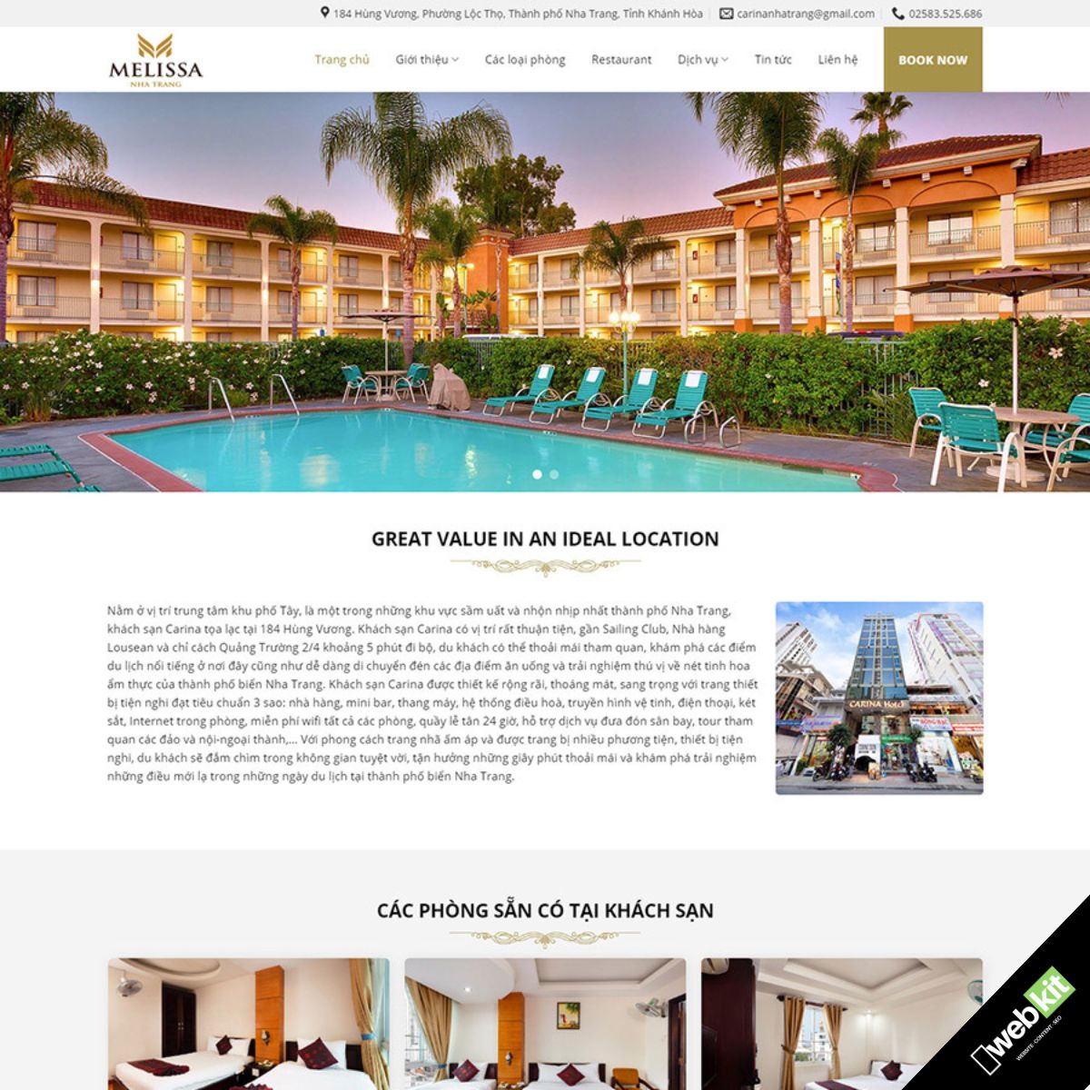 Thiết kế website giới thiệu khách sạn chuẩn SEO, tối ưu UI/UX - WebKit 9097