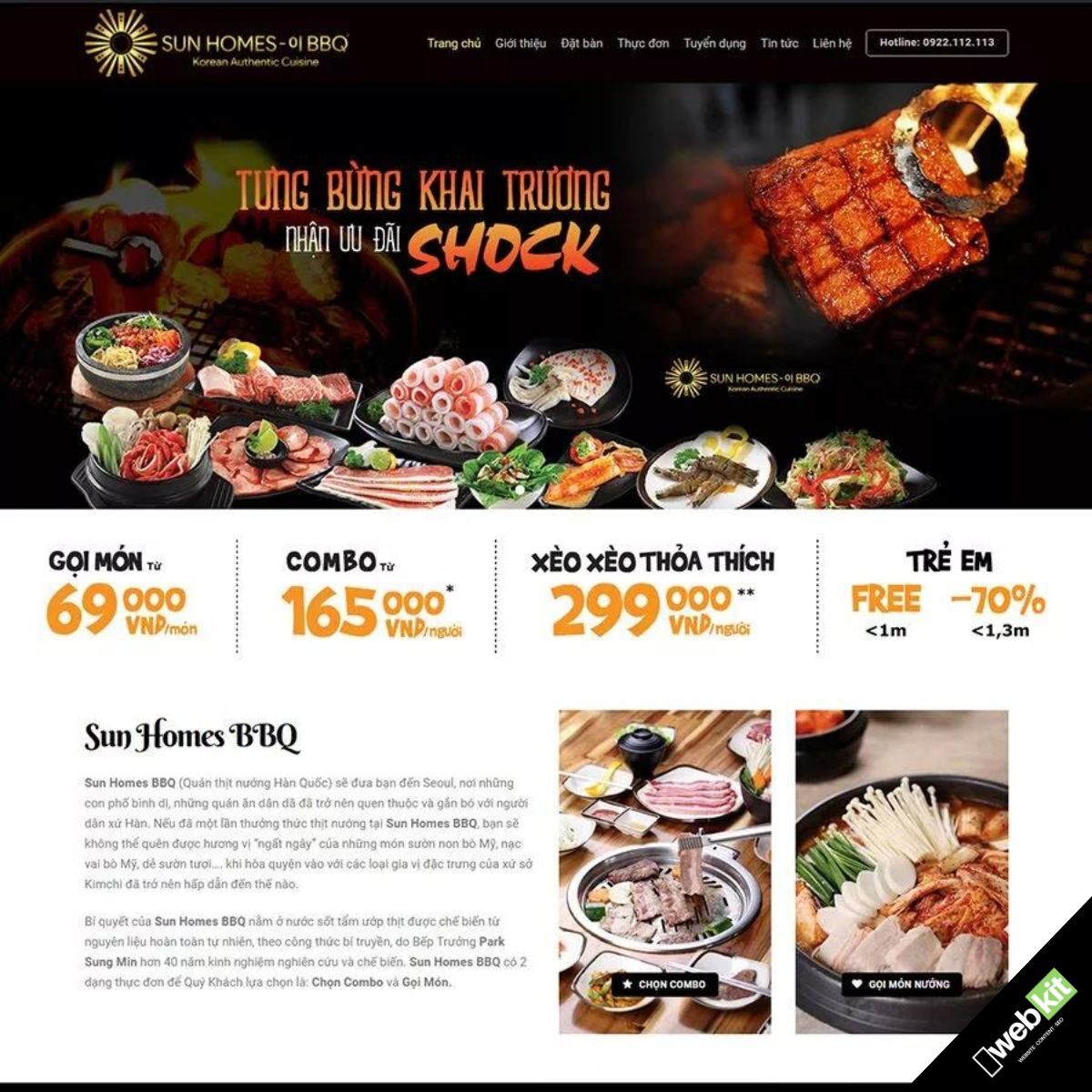 Thiết kế website nhà hàng BBQ - WebKit 5611